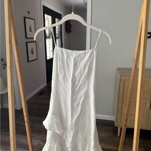 Elegant White Ruffle Dress